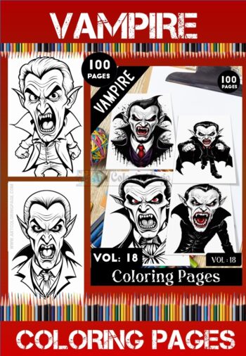 Vampire Vampire Eye Color VOL 18! – 100 Pages of Magical Coloring Fun for All AgesColoring Pages Artcoloringpage.com Vol - 18