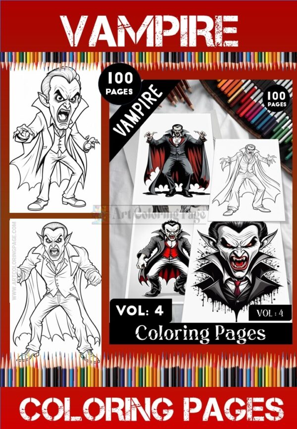 Halloween Vampire Coloring Pages VOL 4! – 100 Spooky-Cute Designs