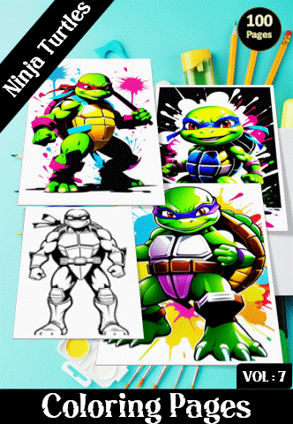 Alternative view of ninja turtles coloring 100 pages VOL 7 – Unleash Your Inner Artist