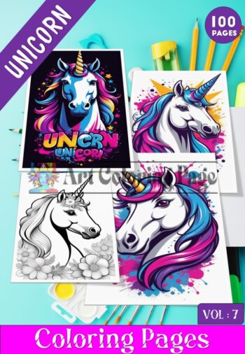 Unlock a Universe of Color with Unicorn Coloring Pages for all ages VOL 7