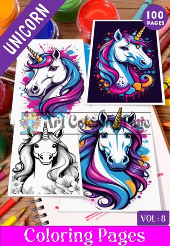 Unicorn Drawing VOL 8! – 100 Pages of Magical Coloring Fun for All Ages