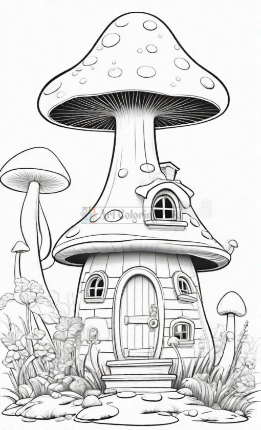 Buy Mushroom Houses Coloring Pages Vol 3 – Mushroom Houses Coloring Sheet- bh65987bc-