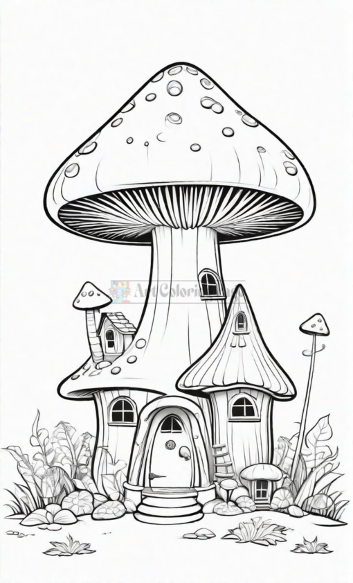 Buy Mushroom Houses Coloring Pages Vol 3 – Mushroom Houses Coloring Sheet- bvh65987bc-