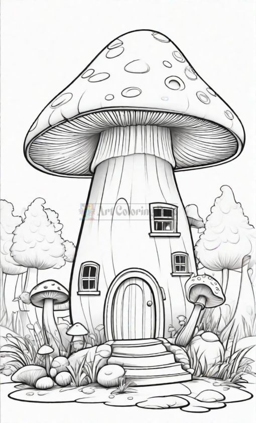 Mushroom Houses Coloring Sheet cheap Vol 9 – Mushroom Houses Coloring Pages--hg-98754--