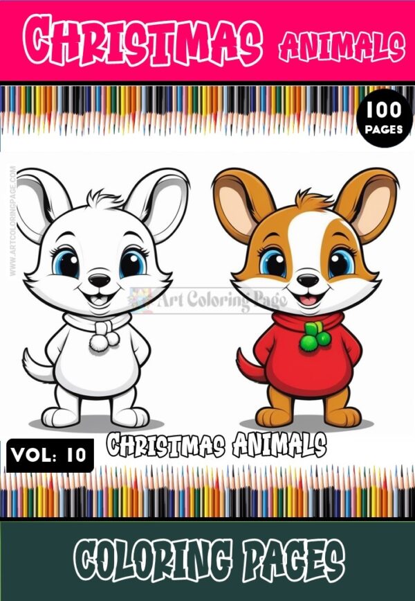 Happy Holidays with your Family: Christmas Animal Coloring Pages Vol 10
