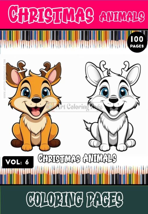 Discover the Magic of Christmas with Kids : Festive Animals Coloring Pages - Downloadable