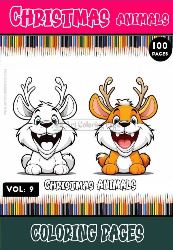 Create a Magical Christmas Atmosphere Festive Animal Coloring Page for Kids
