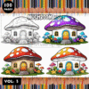 Buy Mushroom Houses Coloring Pages Vol 3 – Mushroom Houses Coloring Sheet- bvh687bc-