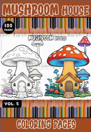 Explore Whimsy with Funny Mushroom Houses Coloring Pages Vol 5