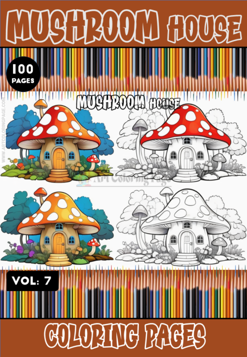 Buy Mushroom Houses Coloring Sheet Vol 7