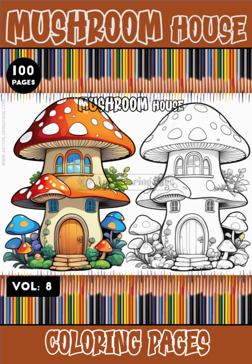 Fanny Mushroom Houses Coloring Sheet Vol 8 – Mushroom Houses Coloring Pages