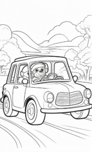 Drive into Creativity with Animals Cartoon Cars Coloring Pages Vol 1!