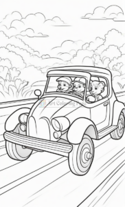 Cruise into Creativity with Animals Cartoon Cars Coloring Pages Vol 2!