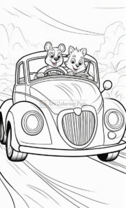 Cruise into Colorful Adventures with Animals Cartoon Cars Coloring Pages Vol 3!