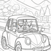 Cruise into Colorful Adventures with Animals Cartoon Cars Coloring Pages Vol 3!