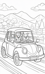 Cruise into Colorful Adventures with Animals Cartoon Cars Coloring Pages Vol 3!
