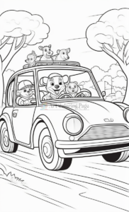 Cruise into Colorful Adventures with Animals Cartoon Cars Coloring Pages Vol 3!