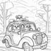 Experience Pure Delight with Animals Cartoon Cars Coloring Pages Vol 8!