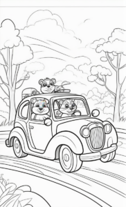 Experience Pure Delight with Animals Cartoon Cars Coloring Pages Vol 8!