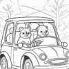 Experience Pure Delight with Animals Cartoon Cars Coloring Pages Vol 8!