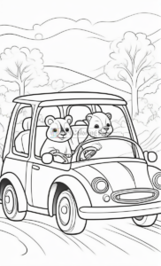 Experience Pure Delight with Animals Cartoon Cars Coloring Pages Vol 8!