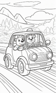 Unleash Your Imagination with Animals Cartoon Cars Coloring Pages Vol 10!
