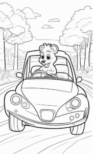 Immerse Yourself in Whimsy with Animals Cartoon Cars Coloring Pages Vol 11!