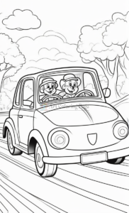 Immerse Yourself in Whimsy with Animals Cartoon Cars Coloring Pages Vol 11!