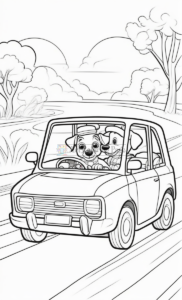 Immerse in Whimsy: Animals Cartoon Cars Coloring Pages Vol 13!