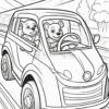 Immerse in Whimsy: Animals Cartoon Cars Coloring Pages Vol 13!