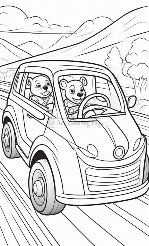 Immerse in Whimsy: Animals Cartoon Cars Coloring Pages Vol 13!