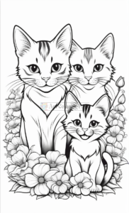 Bloom with Creativity in Cats & Flowers Coloring Pages Vol. 1!
