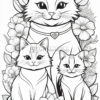 Delight in Harmony with Cats & Flowers Coloring Sheets Vol. 2!