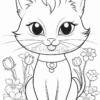 Delight in Harmony with Cats & Flowers Coloring Sheets Vol. 2!
