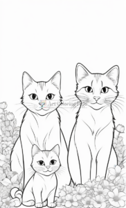 Delight in Harmony with Cats & Flowers Coloring Sheets Vol. 2!