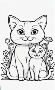 Dive into Adorable Bliss with Cute Cats & Flowers Coloring Pages Vol. 6!