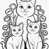 Dive into Adorable Bliss with Cute Cats & Flowers Coloring Pages Vol. 6!