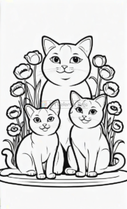 Dive into Adorable Bliss with Cute Cats & Flowers Coloring Pages Vol. 6!