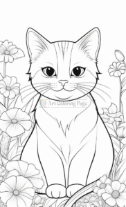 Dive into Adorable Bliss with Cute Cats & Flowers Coloring Pages Vol. 6!