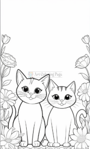 Embrace Adorable Elegance with Cute Cats & Flowers Coloring Vol. 7!
