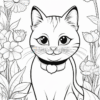 Embrace Adorable Elegance with Cute Cats & Flowers Coloring Vol. 7!