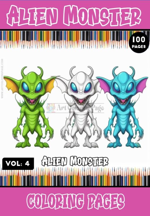 Embark on an Interstellar Coloring Adventure with Aliens Coloring Page Vol 4!