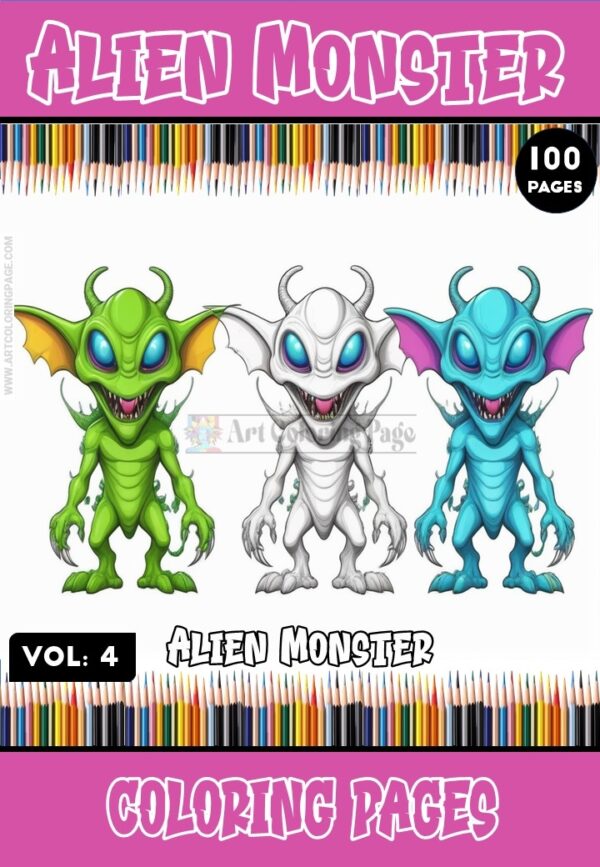 Embark on an Interstellar Coloring Adventure with Aliens Coloring Page Vol 4!