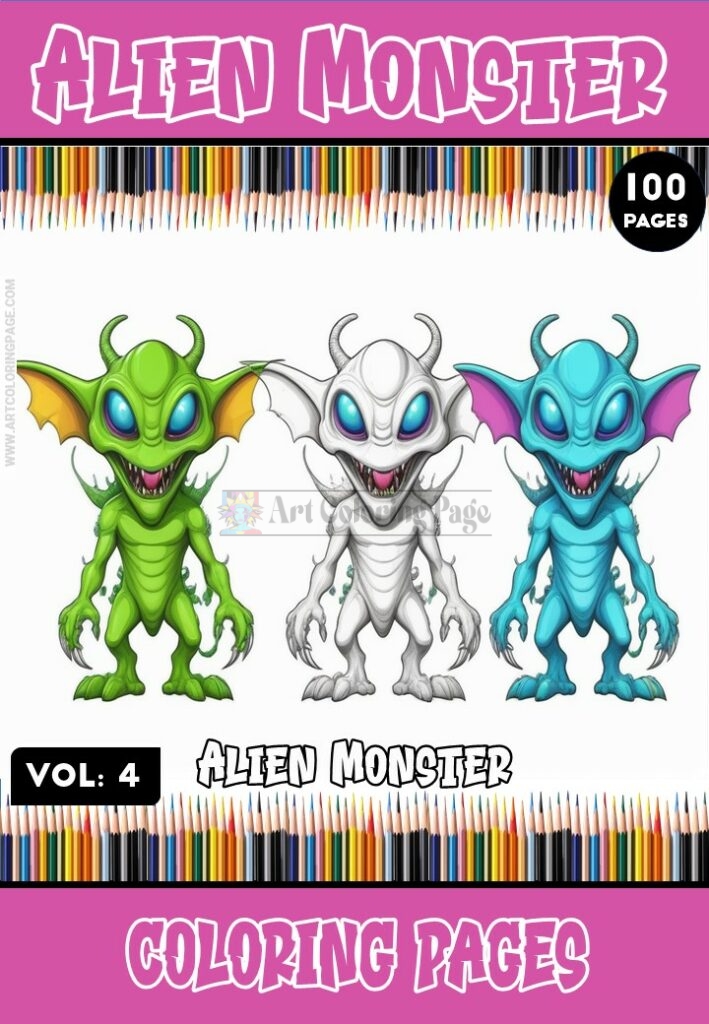 Embark on an Interstellar Coloring Adventure with Aliens Coloring Page Vol 4!