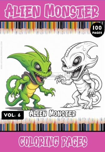 Embark on a Galactic Artistic Expedition with Aliens Coloring Pages Vol 6!