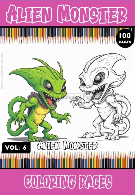 Embark on a Galactic Artistic Expedition with Aliens Coloring Pages Vol 6!