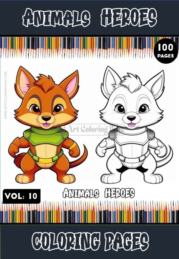 Unleash Your Creativity with Animals Heroes Coloring Pages Vol. 10!