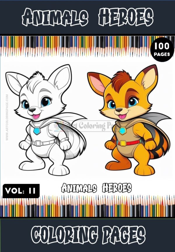 Immerse Yourself in Creativity with Animals Heroes Coloring Pages Vol. 11!