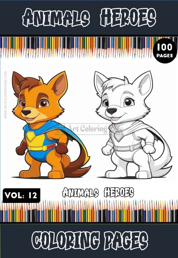 Elevate Your Artistic Journey with Animals Heroes Coloring Pages Vol. 12!