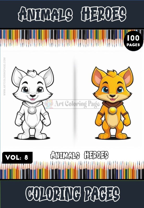 Animals Heroes Coloring Pages Printal 100 pages Vol 8
